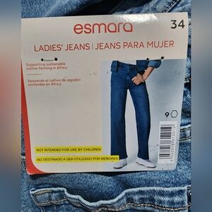 Esmara Ladies' Jeans High Rise Wide Leg 34  New   99% Cotton 1% Lycra